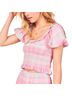 LoveShackFancy 100% Cotton Plaid Pink Green T-Shirt Size S - photo 1