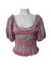 LoveShackFancy 100% Cotton Plaid Pink Green T-Shirt Size S - photo 4
