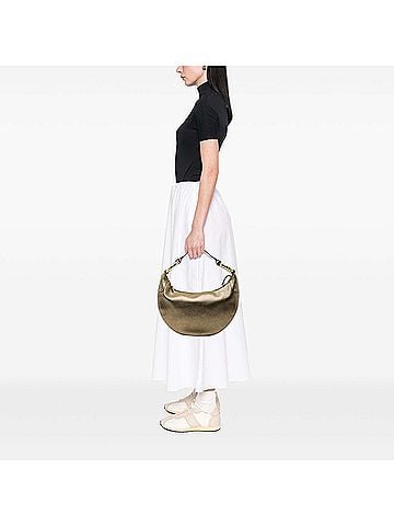 Gucci Medium Metallic Leather Bamboo Ring Hobo (view 2)