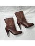 Cole Haan 100% Leather Snake Print Brown Ankle Boots Size 7 - photo 10