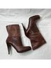 Cole Haan 100% Leather Snake Print Brown Ankle Boots Size 7 - photo 4