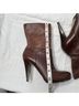 Cole Haan 100% Leather Snake Print Brown Ankle Boots Size 7 - photo 11
