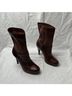Cole Haan 100% Leather Snake Print Brown Ankle Boots Size 7 - photo 9