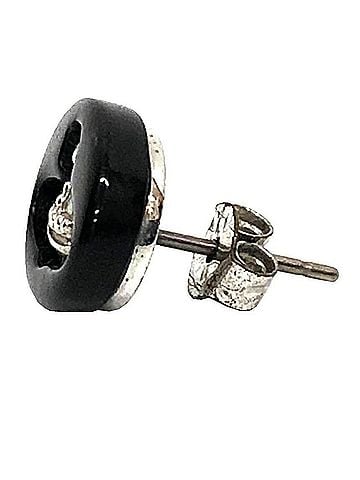 Vivienne Westwood Vivienne Westwood Embossed Logo Stud Earrings - Orb Oval Motif (view 2)