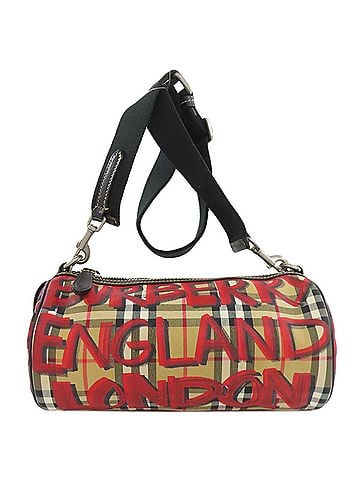 Burberry Burberry Nova Check Graffiti Print Shoulder Bag, Nylon, Women's, BURBERRY (view 1)