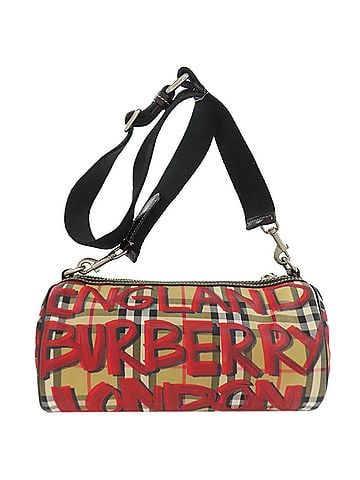 Burberry Burberry Nova Check Graffiti Print Shoulder Bag, Nylon, Women's, BURBERRY (view 2)