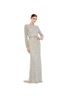 Mac Duggal 100% Polyester Floral Silver Gold Cocktail Dress Size 2 - photo 1