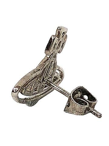 Vivienne Westwood Vivienne Westwood Thin Line Flat Orb Stud Earrings (Silver) (view 2)
