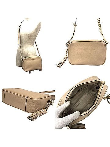 Michael Kors MICHAEL KORS Michael Kors Leather Shoulder Bag Pouch 32F7GGNM8L Beige Women's (view 2)
