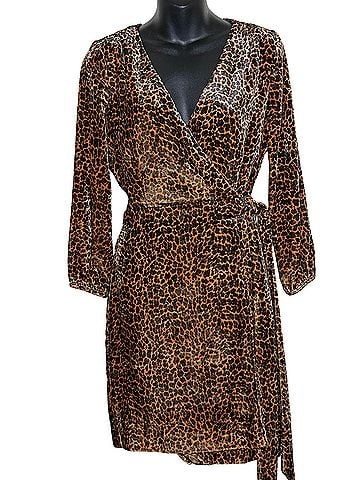 J.Crew Velvet Leopard Wrap dress Casual Dress (view 1)