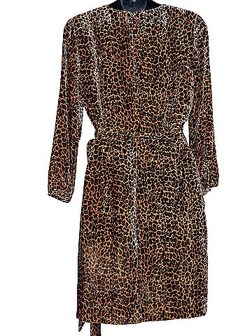 J.Crew Velvet Leopard Wrap dress Casual Dress (view 2)