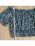 Ulla Johnson 100% Cotton Floral Blue Short Sleeve Blouse Size 2 - photo 6