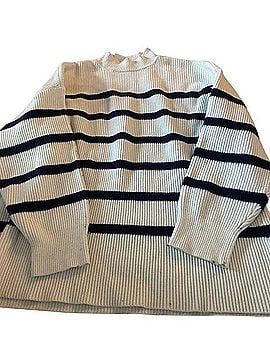 Mango Cream Mockneck Sweater With Navy Stripes Casual Sweaters (view 2)