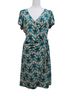 Max Studio Print Teal Black Ivory Casual Dress Size S - photo 1