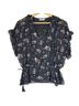 Ulla Johnson 100% Silk Floral Black Gray Short Sleeve Blouse Size 2 - photo 1