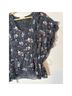 Ulla Johnson 100% Silk Floral Black Gray Short Sleeve Blouse Size 2 - photo 4
