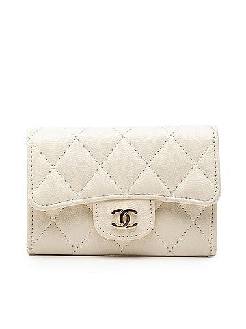 Chanel Chanel Coco Mark Matelassé Wallet/Coin Purse AP0214 White Caviar Leather Women's CHANEL (view 1)