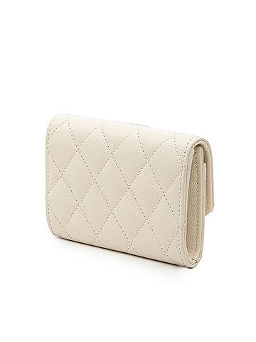 Chanel Chanel Coco Mark Matelassé Wallet/Coin Purse AP0214 White Caviar Leather Women's CHANEL (view 2)