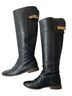 FRYE 100% Leather Solid Black Brown Boots Size 6 - photo 9
