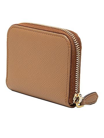 Prada Prada Logo Wallet/Coin Purse, 1MM268, Caramel Brown Saffiano Leather, Women's PRADA (view 2)
