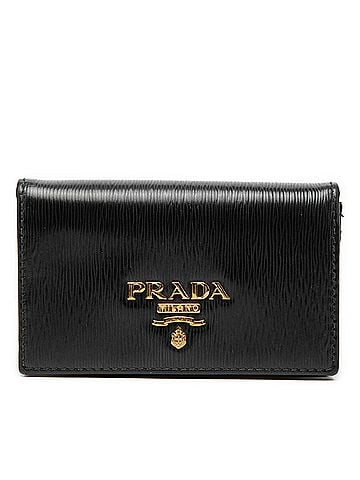 Prada Prada Logo Wallet/Coin Purse, Nero Black Vitello Move Leather, Women's PRADA (view 1)