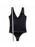 Express Solid Black Bodysuit Size XS - photo 5