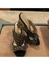 John Fashion Black Gold Wedges Size 7 - photo 3