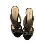 John Fashion Black Gold Wedges Size 7 - photo 1