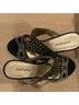 John Fashion Black Gold Wedges Size 7 - photo 4