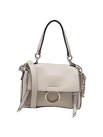 Chloé Chloé Mini Faye Day Shoulder Bag in White Leather (view 1)