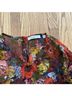 DÔEN 100% Silk Floral Multi Color Red Casual Dress Size XXS - photo 3