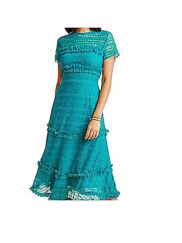 Anthropologie Dashing Lace Midi Dress Cocktail Dress (view 1)
