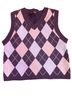 Shein 100% Polyester Argyle White Blue Gray Sweater Vest Size M - photo 1