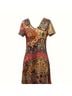 Unknown CC Floral Pink Tan Casual Dress Size S - photo 3