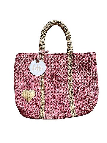 BTB Los Angeles Heart Woven Paper Tote Bag Tights (view 1)