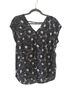 DR2 100% Polyester Floral Black White Short Sleeve Blouse Size M - photo 1
