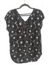 DR2 100% Polyester Floral Black White Short Sleeve Blouse Size M - photo 2