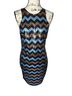 Tulle 100% Polyester 5% Spandex Chevron-herringbone Black Brown Cocktail Dress Size M - photo 1