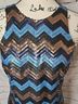 Tulle 100% Polyester 5% Spandex Chevron-herringbone Black Brown Cocktail Dress Size M - photo 3