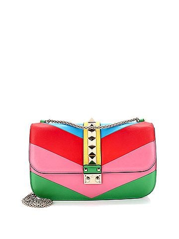 Valentino Garavani 1973 Glam Lock Shoulder Bag Striped Leather Medium (view 1)