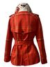 Coach 100% Cotton Plaid Red Trenchcoat Size S - photo 2