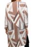 Cyrus 100% Polyester Graphic Brown Ivory Long Sleeve Blouse Size 2X - photo 2