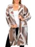 Cyrus 100% Polyester Graphic Brown Ivory Long Sleeve Blouse Size 2X - photo 1
