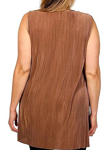Cyrus Ribbed V-Neck Sleeveless Tunic Sleeveless T-Shirt (view 2)