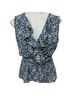 Max Studio 100% Polyester Floral Blue White Sleeveless T-Shirt Size S - photo 6