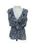 Max Studio 100% Polyester Floral Blue White Sleeveless T-Shirt Size S - photo 4