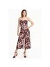 H&M 100% Polyester Floral Blue Orange Black Jumpsuit Size 10 - photo 7