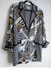 Surya 100% Rayon Houndstooth Stripes Black White Gold Blazer Size L - photo 4