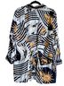 Surya 100% Rayon Houndstooth Stripes Black White Gold Blazer Size L - photo 2