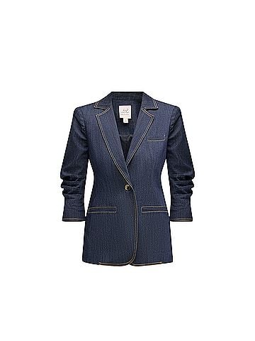 Cinq à Sept Khloe Dark Denim Contrast Blazer Denim Jacket (view 1)